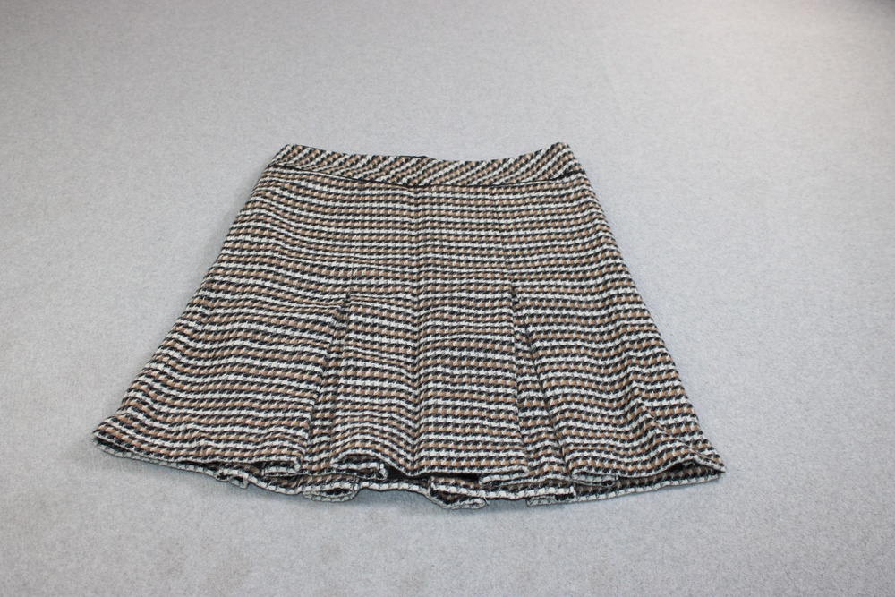 Talbots Skirt Women 8 Brown Tweed A-Line Short Pleat Wool Lined Office Heritage